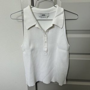 Love Bonito Knit Collared Top in White